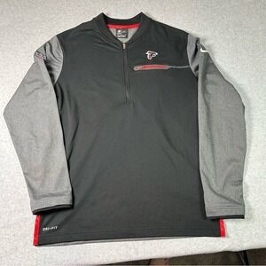 Nike NFL Atlanta Falcons Dri-FIT Quarter Zip‎ Pullover Mens Medium Black Gray
